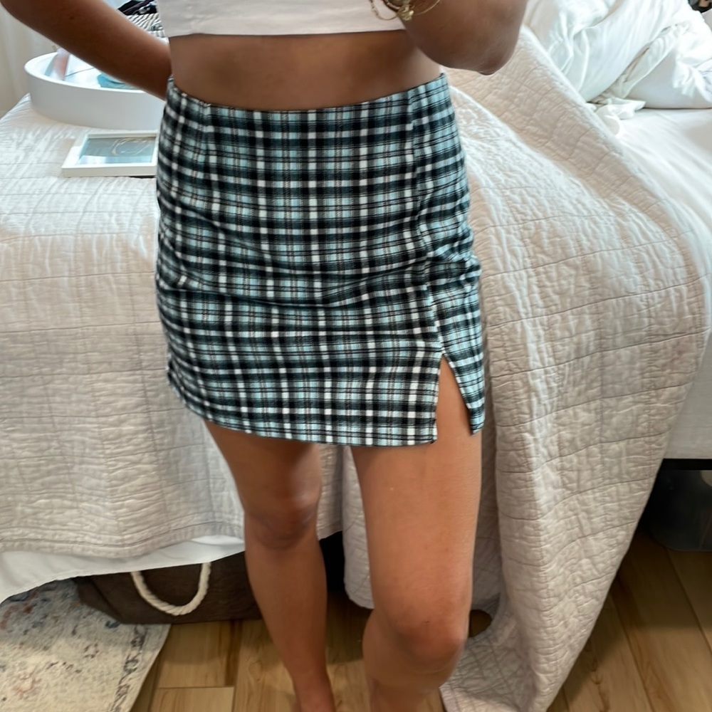 Plaid mini skirt